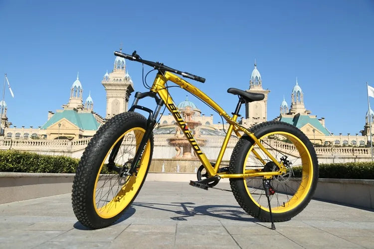 4.0 Extra Wide Fat Tire Snow Bike Variable Speed Shock Absorption Mountain Fat Bike For Sand Beach Snow Off-road Cycling Sports
