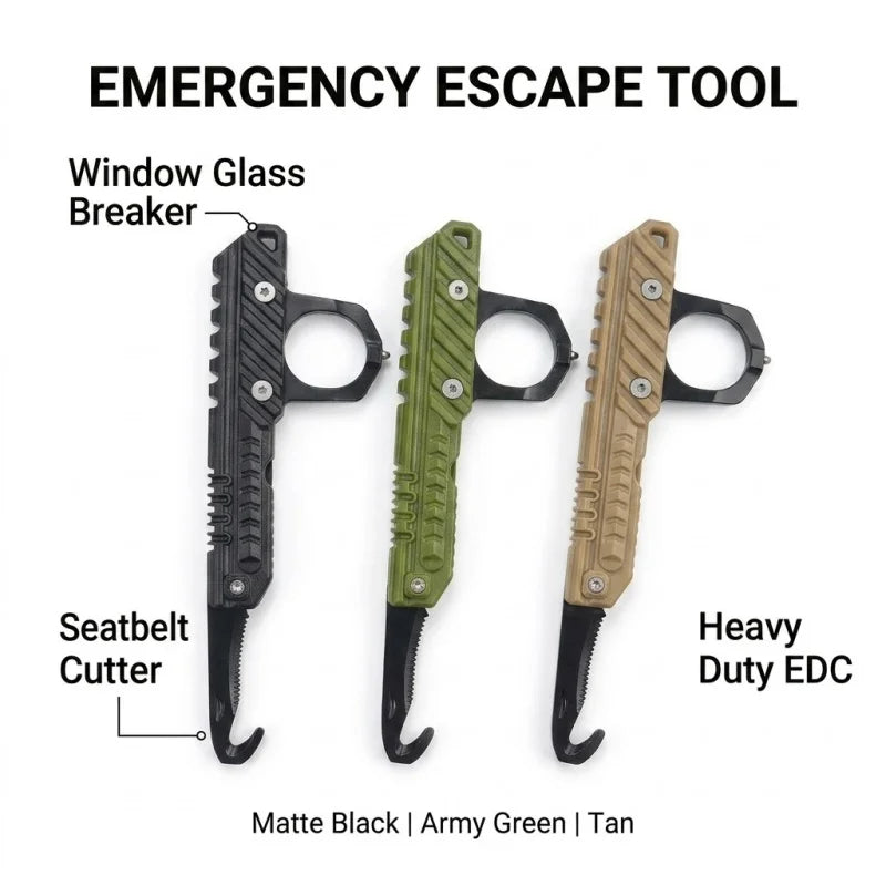 Portable Folding Outdoor Multi Tool Car Window Glass Hammer Rope Cutter EDC Pocket Tool Camping Hiking Gear Small Compact Handy