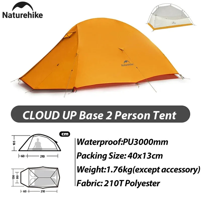 Naturehike New Camping Tent 1 2Person Lightweight Waterproof Backpacking Tent with Footprint Portable Outdoor Hiking Tent