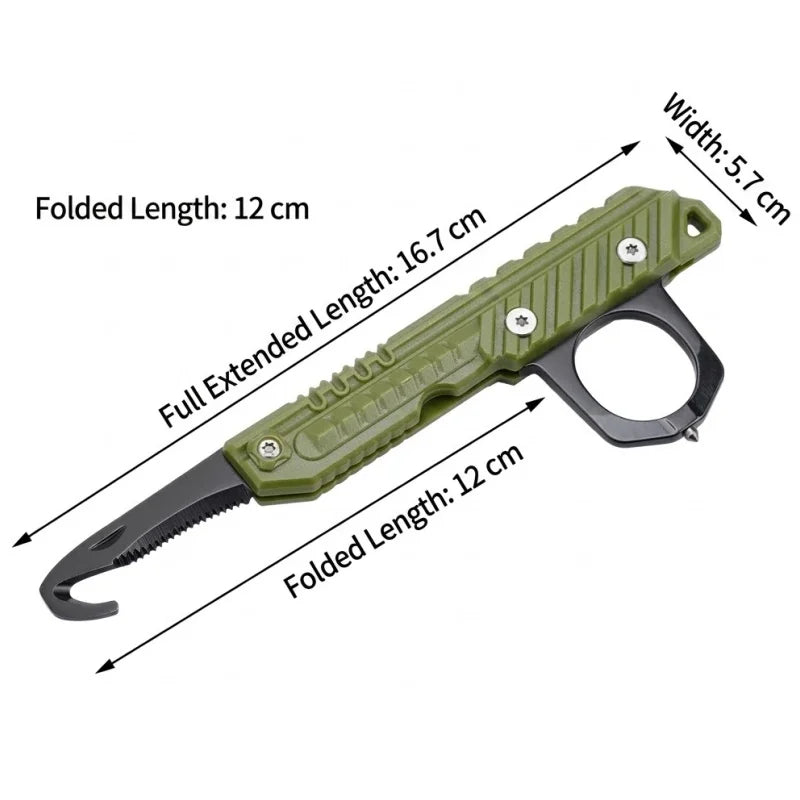 Portable Folding Outdoor Multi Tool Car Window Glass Hammer Rope Cutter EDC Pocket Tool Camping Hiking Gear Small Compact Handy