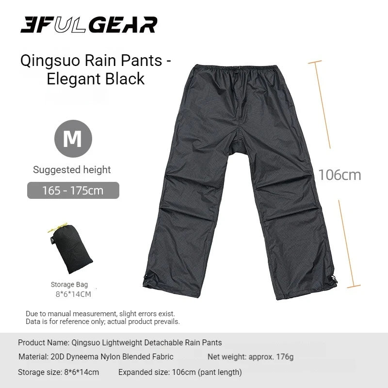 3F UL GEAR Lightweight Split Raincoat with Hooded 15D Nylon 20D Dyneema Waterproof PU10000mm Outdoor Pants Hiking Sleeve Poncho