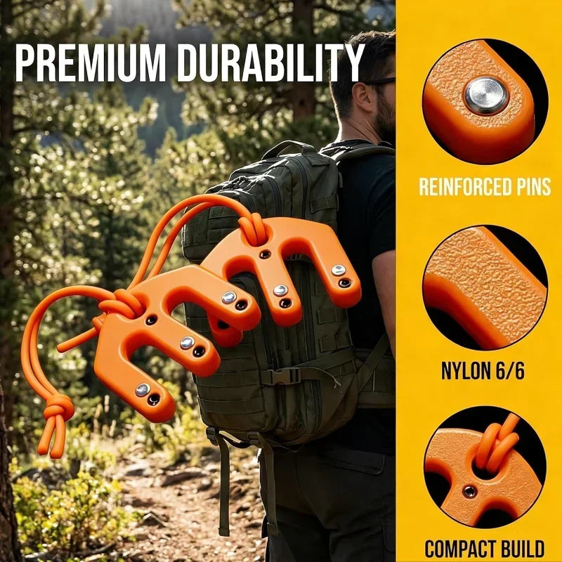 Pulleys Hoist with Strap Weatherproof Portable Block and Tackle Pulleys System for Hunting Pulling Field Dressing Camping Hiking