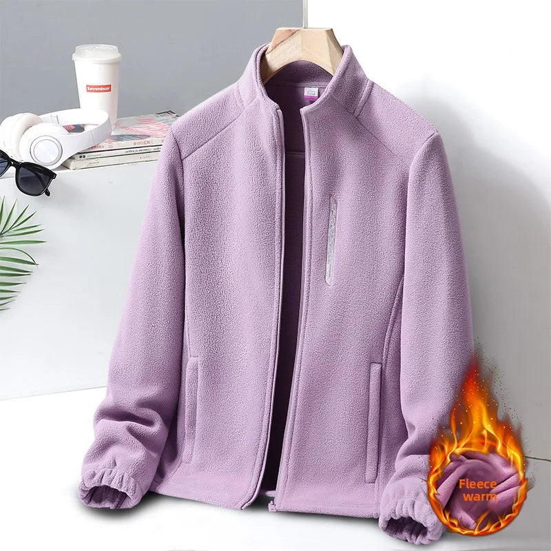 High Quality Comfortable Windproof Warm Fleece Jacket for Winter Outdoor Wear Fashionable Versatile Breathable Trendy Couple Top