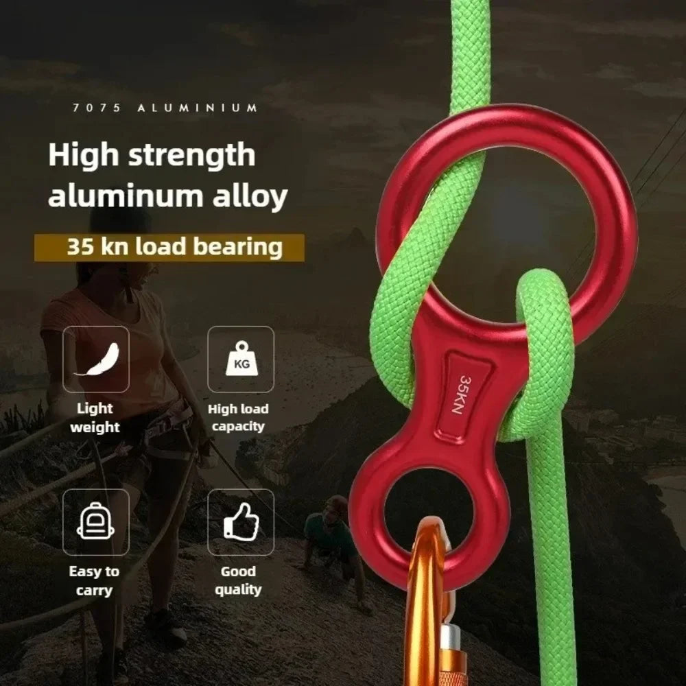 Rugged 35KN climbing camp Big Bend ear rigging Climbing Adventure rope gear aluminum alloy outdoor climbing fast climbing abseil