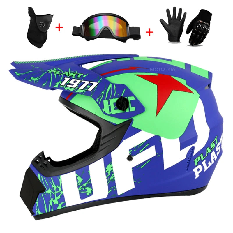 Motocross Youth Kids Child full Helmet Children Helmets motorcycle Casco Moto Off-road Goggles Gloves Protective Cycling Casque