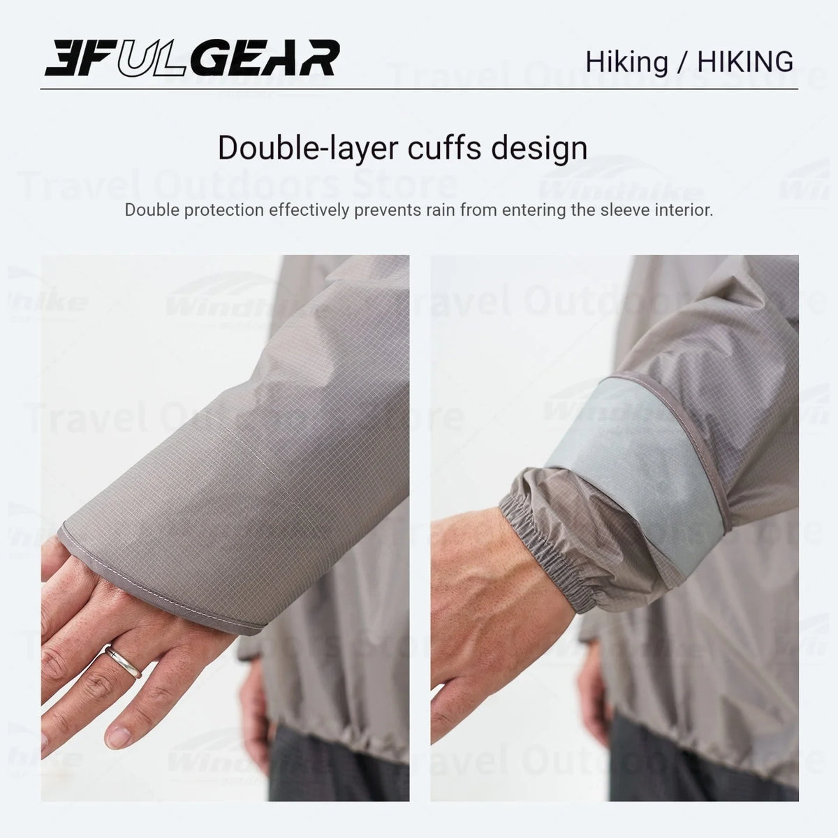 3F UL GEAR Lightweight Split Raincoat with Hooded 15D Nylon 20D Dyneema Waterproof PU10000mm Outdoor Pants Hiking Sleeve Poncho