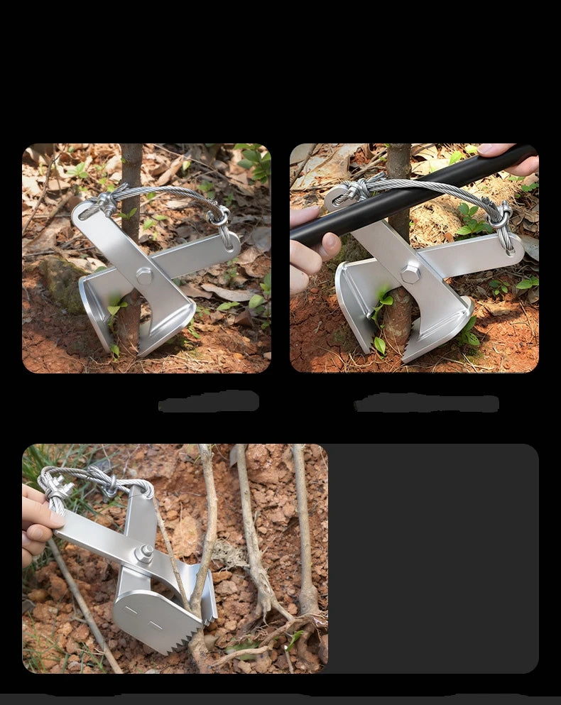 Multipurpose Tree Root Puller Ground Clearing Sapling Puller Tool Ergonomic Garden Tool for Landscaping, Farming, Forestry