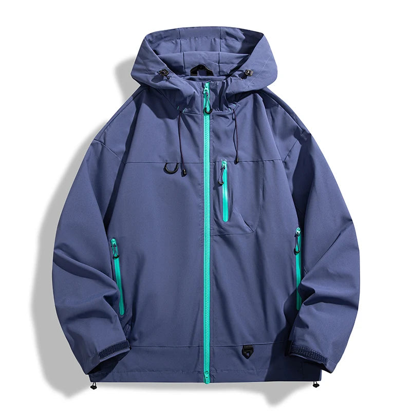 JNLN Unisex Waterproof Windbreaker Outdoor Sport Windproof Single-Layer Jacket Men Women Hiking Climbing Trekking Rain Coat
