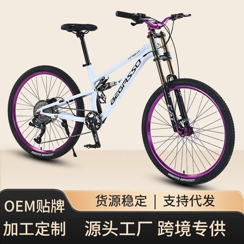 Aluminum Alloy 26/27.5 Inch Full Suspension Soft Tail Mountain Bike for Men Shock Absorbing Off Road Cycling Bicycle for Outdoor