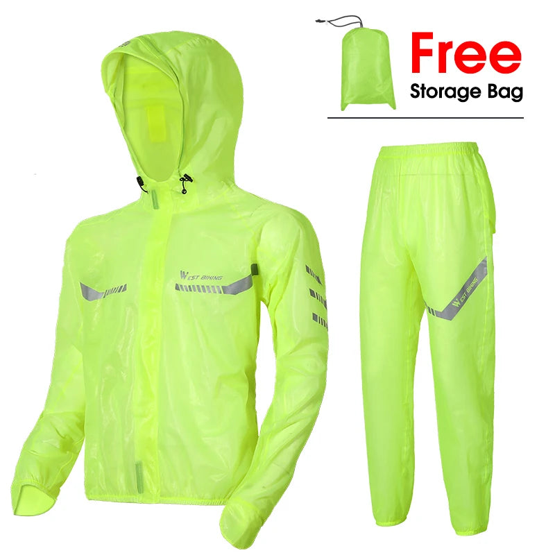 WEST BIKING Waterproof Cycling Raincoat Reflective MTB Road Bike Jacket Electric For Men And Women Bicycle Sport Clothing
