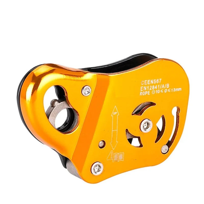Rock Climbing Ascend Descend Safety Removable Rope Gripper Anti Fall Protctive Belay Device With Cam-Assisted Blocking