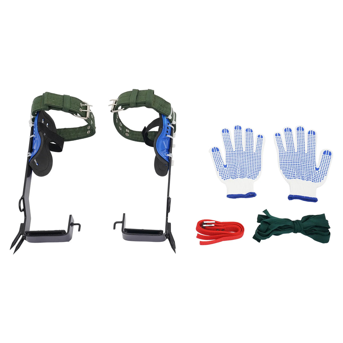 Tree Climbing Tools Set, Heavy Duty Carbon Steel Climbing Spikes with Safety Belt and Rope, Professional Tree Climbing Equipment Kit, Load Capacity 220lbs, Adjustable Foot and Ankle Straps, for Arborist Hunting Fruit Picking