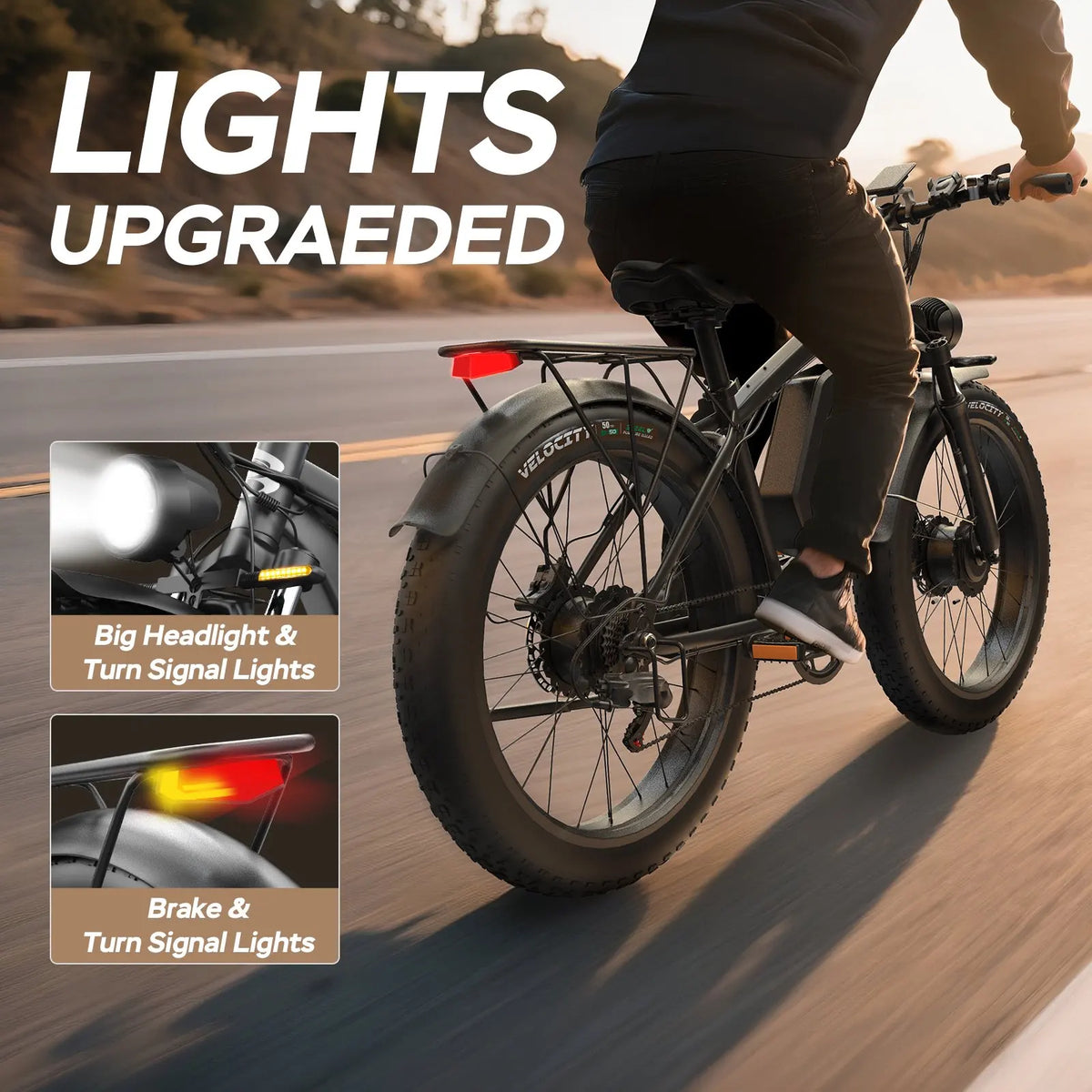 US Stock B1 Electric Bike Adults 5000W Peak  AWD Motor 48V 25Ah Battery 180N.m Torque 37MPH Fat Tire Ebike 26x4.0 All-Terrain Bicycle