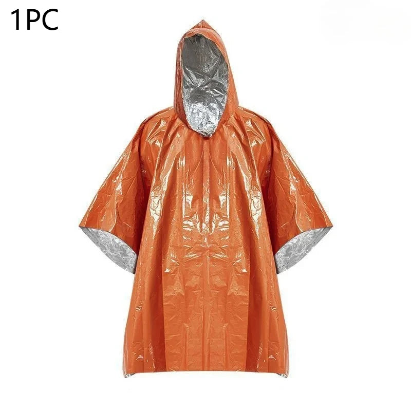Outdoor Emergency Insulation Raincoat Multifunctional First Aid Raincoat Life Blanket Rainproof and Cold Resistant Dual-purpose