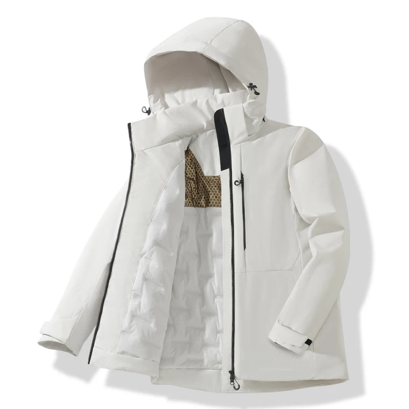 LNGXO Unisex Waterproof Fleece Jackets Winter Windproof Thermal Windbreaker Men Women Hiking Camping Skiing Climbing Raincoat