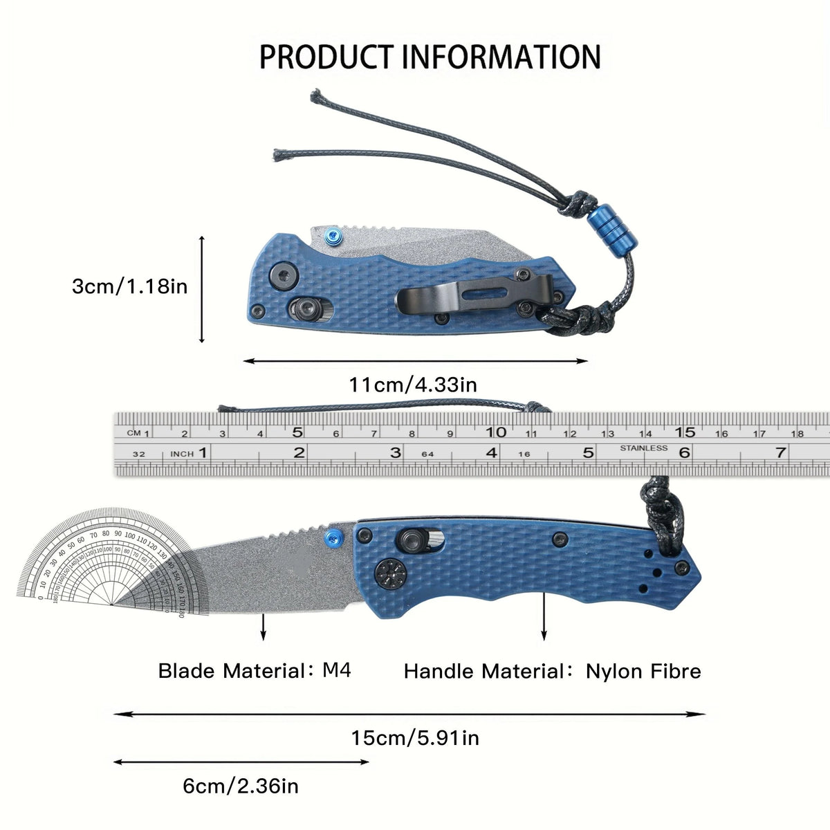 FULL IMMUNITY 290 Custom OEM M390 Spear Point Blades Camping Tactical Pocket Knives Nylon Glass Fibre Handle Industrial DIY