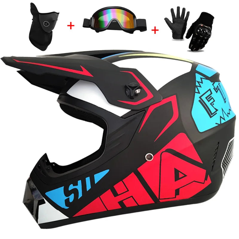Motocross Youth Kids Child full Helmet Children Helmets motorcycle Casco Moto Off-road Goggles Gloves Protective Cycling Casque