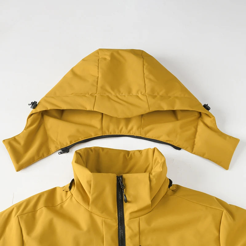 LNGXO Unisex Waterproof Fleece Jackets Winter Windproof Thermal Windbreaker Men Women Hiking Camping Skiing Climbing Raincoat