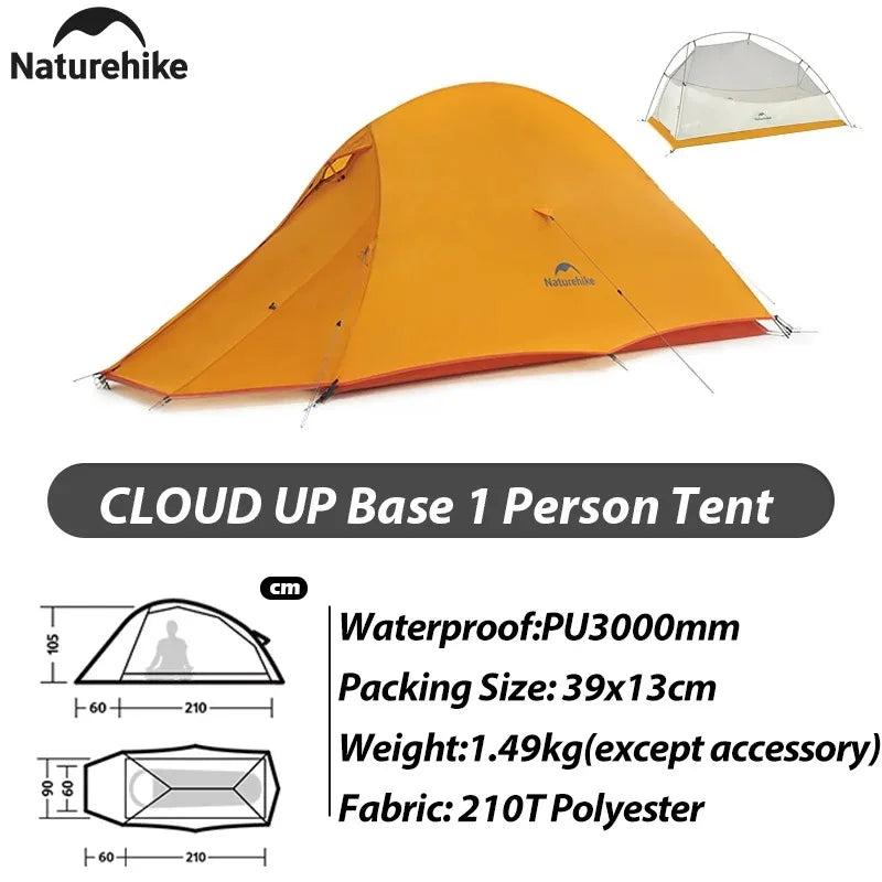 Naturehike New Camping Tent 1 2Person Lightweight Waterproof Backpacking Tent with Footprint Portable Outdoor Hiking Tent