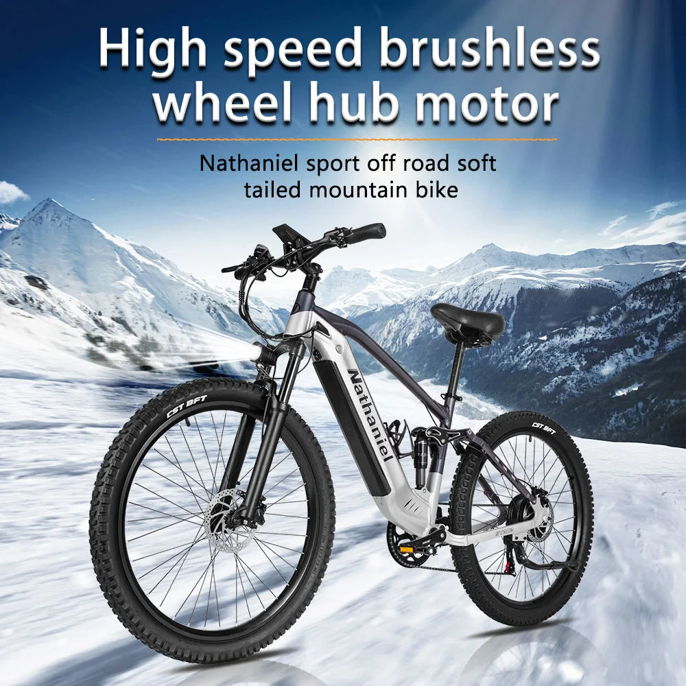 Nathaniel SYR03 Electric Bike 1000W 48V 20AH, 27.5" Long Range for Mountain & Road Riding, Electric Bike Adults, Mountain Bikes