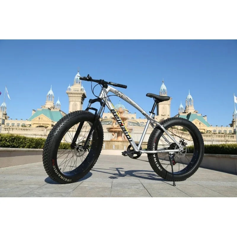 4.0 Extra Wide Fat Tire Snow Bike Variable Speed Shock Absorption Mountain Fat Bike For Sand Beach Snow Off-road Cycling Sports