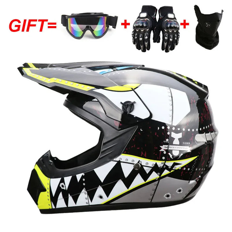 Motocross Youth Kids Child full Helmet Children Helmets motorcycle Casco Moto Off-road Goggles Gloves Protective Cycling Casque
