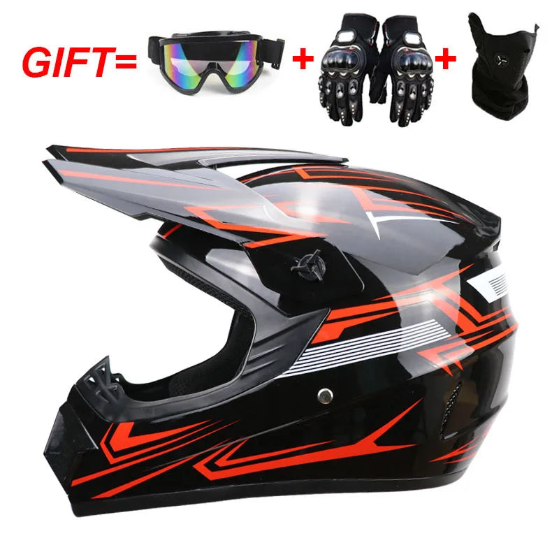 Motocross Youth Kids Child full Helmet Children Helmets motorcycle Casco Moto Off-road Goggles Gloves Protective Cycling Casque