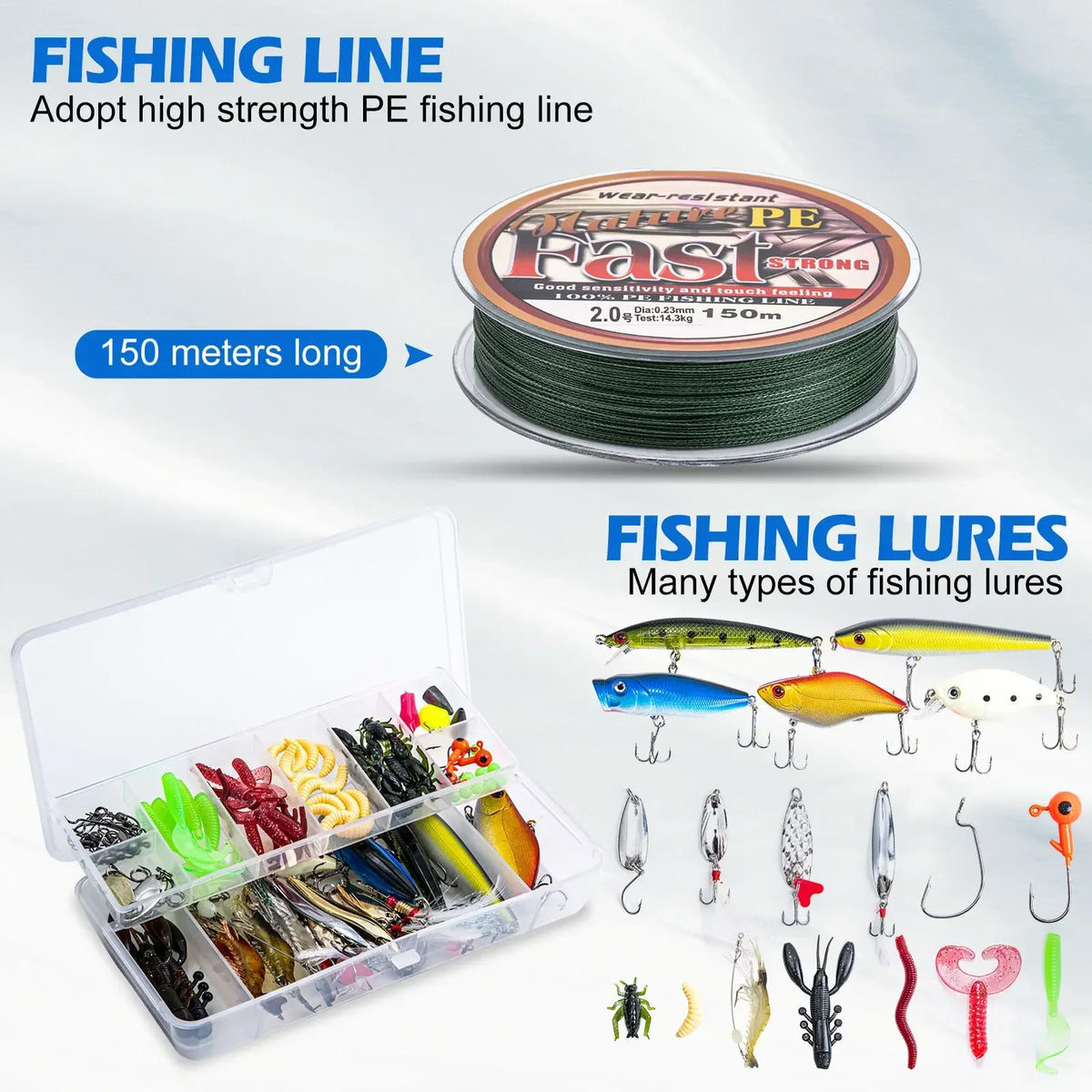 Goture Sea Fishing Rod Full Combo 1.8-2.7m Telescopic Fishing Pole Spinning Reel Baits Lines Set Tackle with Travel Fishing Bag
