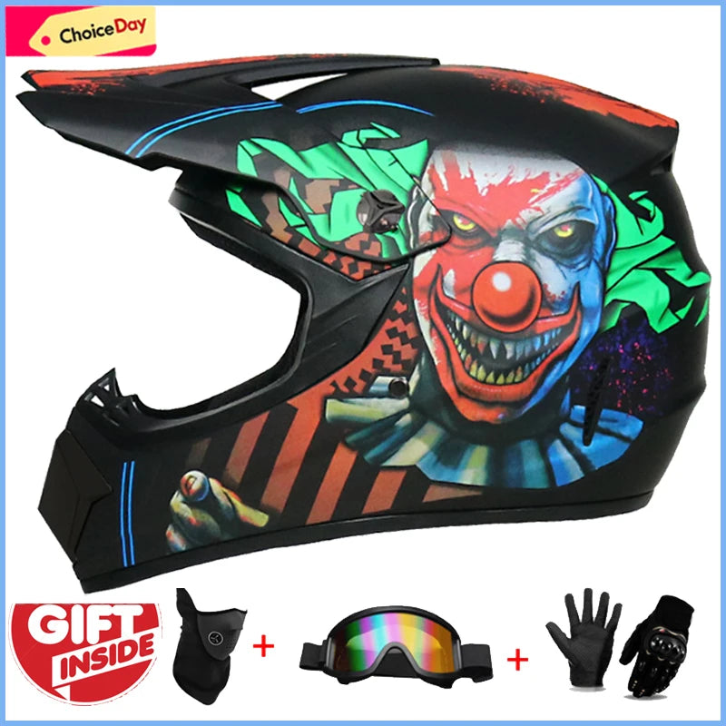 Motocross Youth Kids Child full Helmet Children Helmets motorcycle Casco Moto Off-road Goggles Gloves Protective Cycling Casque