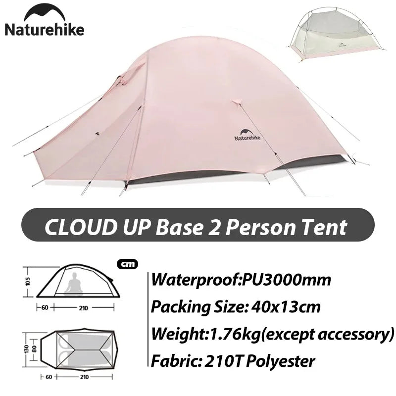 Naturehike New Camping Tent 1 2Person Lightweight Waterproof Backpacking Tent with Footprint Portable Outdoor Hiking Tent