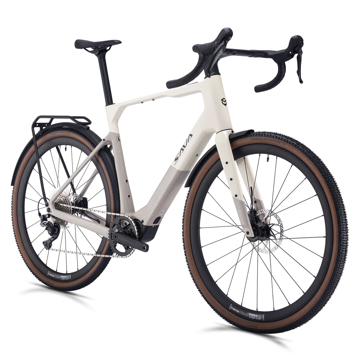 SAVA E-BIKE Carbon Fiber Gravel Electric Assist Bicycle, equipped with SHIMAN0 GRX ST-RX600 groupset
